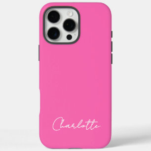 Chic Hot Pink Custom Name Script iPhone 16 Pro Max Hoesje