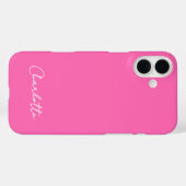 Chic Hot Pink Custom Name Script Case-Mate iPhone Case (Achterkant (horizontaal))