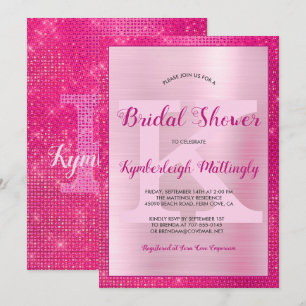 Chic Hot Pink Glam Diamond Sparkle Vrijgezellenfee Kaart