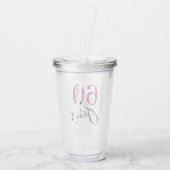 Chic Hot Pink Glitter 60th Sassy 60th Birthday Acryl Drinkbeker (Achterkant)