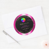 Chic Hot Pink Glitter Lijst Product Label en Logo (Envelop)