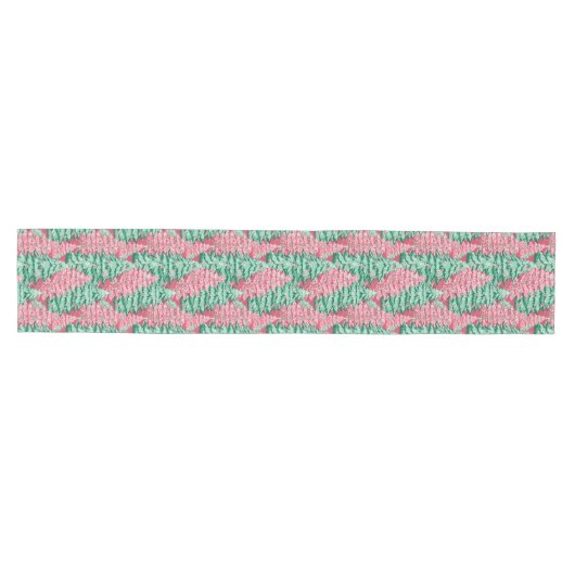 Chic hot pink green preppy Christmas table runner Medium Tafelloper (Horizontaal)