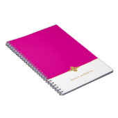 Chic Hot Pink White Gold Personalized Notitieboek (Rechterzijde)