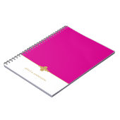 Chic Hot Pink White Gold Personalized Notitieboek (Linkerzijde)