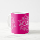 Chic Hot roze mandala monogram 11 oz Klassieke Mok (Voorkant links)