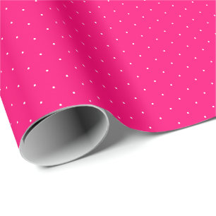 Chic hot roze white minuscule poladots patroon  cadeaupapier