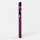 Chic hot roze zwarte glitter druppelt monogram af Case-Mate iPhone case (Achterkant/rechts)