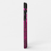 Chic hot roze zwarte glitter druppelt monogram af Case-Mate iPhone case (Achterkant/links)