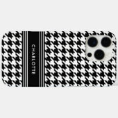 Chic Houndstooth Patroon Naam Zwart Wit Case-Mate iPhone Case (Achterkant (horizontaal))