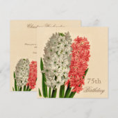 Chic  Hyacinths 75th Birthday Kaart (Voorkant / Achterkant)