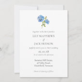 Chic Hydrangea Couple Photo Faire-part de mariage (Devant)