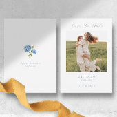 Chic Hydrangea Script Photo Enregistrer La Carte D