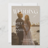 Chic in stijl Fototijdschrift bruiloft Kaart (Voorkant)