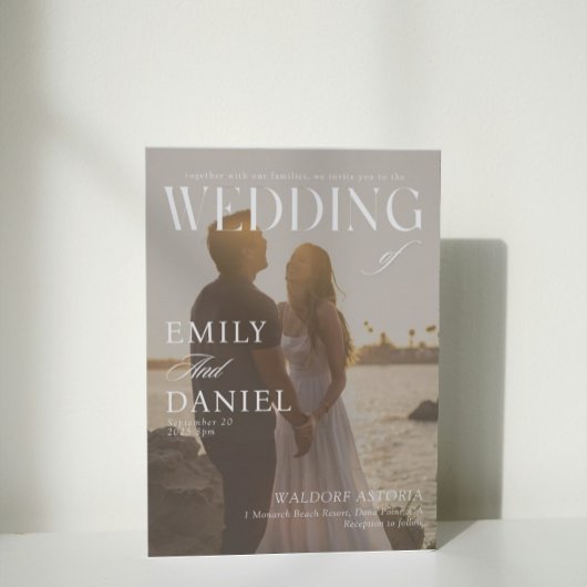 Chic in stijl Fototijdschrift bruiloft Kaart