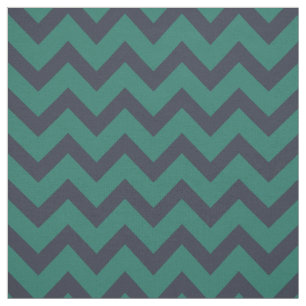 Chic indigo blue en emerald green chevron patroon stof