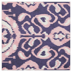 Chic indigo blue en roze ikat tribale patronen stof