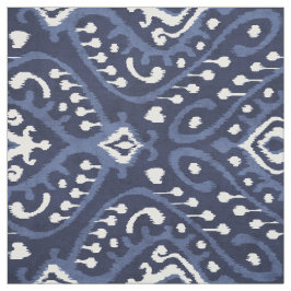 Chic indigo blue en white ikat tribale patronen stof