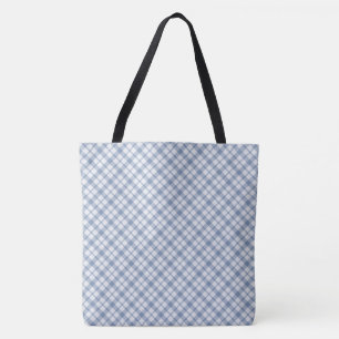 Chic Indigo Blue en White Preppy Check Pattern Draagtas