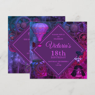 Chic Industrial  Birthday Invitation Kaart