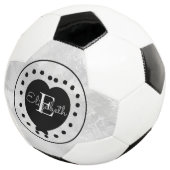 Chic Initiaal Monogram zwart wit grijs hart Voetbal (Drie kwart)