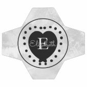 Chic Initiaal Monogram zwart wit grijs hart Voetbal (Enkel)