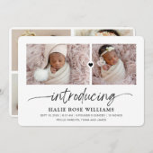 Chic Introduction Photo Collage Birth Aankondiging (Voorkant / Achterkant)