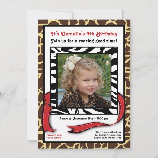 Chic Invitation d'anniversaire photo avec impressi (Devant)