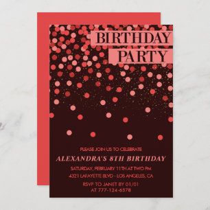 Chic invitations de 8e anniversaire Confetti