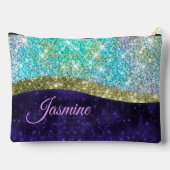 Chic Iridescent paars-blauwe faux-monogram Etui (Achterkant)