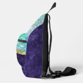 Chic Iridescent paars-blauwe faux-monogram Sling Bag (Rechts)