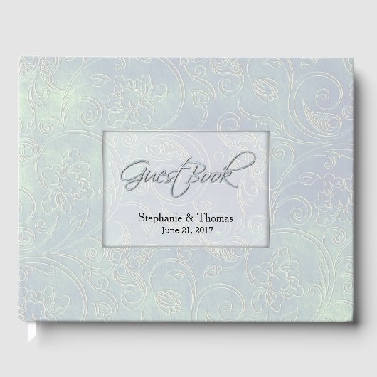 Chic Iridescent Pearl Wedding Guest Book Gastenboek (Voorkant)