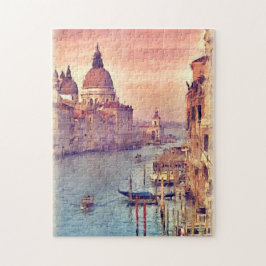 Chic  Italië Waterverf Venetië Canal Pastel Legpuzzel