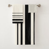 Chic ivoire noir rayures Pois (En situation)