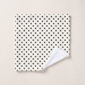 Chic Ivoire Rayures Points Noirs (Gant de toilette)