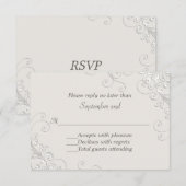 Chic Ivoor en White Classic Wedding RSVP Kaart (Voorkant / Achterkant)