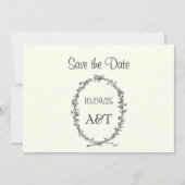 Chic Ivoor Save the Date Kaart (Voorkant)