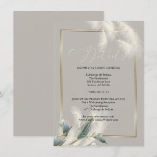 Chic Ivory Pampas Grass Blauwgroen Anthurium Kaart