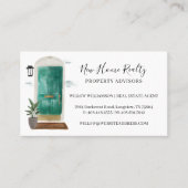 Chic Jade Groene Waterverf Voordeur Entranceway Visitekaartje (Voorkant)