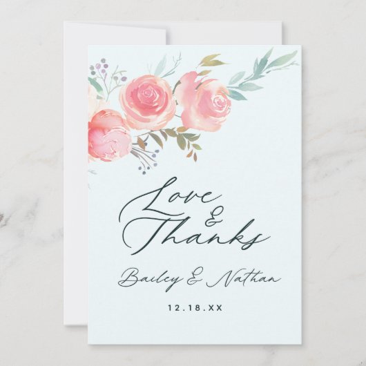 Chic Jardin Floral Mariage Amour et Merci (Devant)