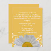 Chic Jaune avec Daisy nuptiale douche Invitation (Devant / Derrière)