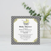 Chic Jaune Pram Baby shower Invitation (Debout devant)
