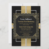 Chic Jazzy Gold Invitation (Devant)