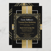 Chic Jazzy Gold Invitation (Devant / Derrière)