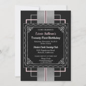 Chic Jazzy Silver Uitnodiging (Voorkant)