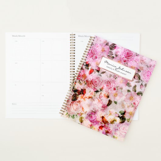 Chic Joli Rose Aquarelle rose Rose Floral (Devant avec enveloppe)