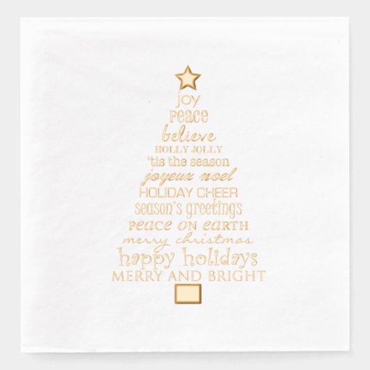 Chic Joyeux Arbre de Noël Mots (Recto)