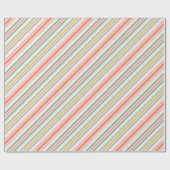 Chic Joyful Stripes Kerstvakantie Cadeaupapier (Vlak)