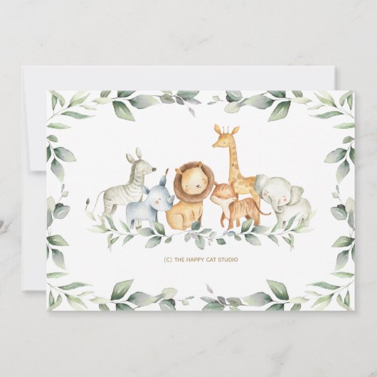 Chic Jungle Animaux Verdure Déchets Carte Raffle (Dos)