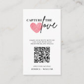 Chic kalligrafie bruiloft Capture de liefde QR-cod Informatiekaartje (Voorkant)