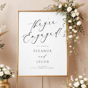 Chic kalligrafie schrift Ze zijn verloofd Welkom Poster